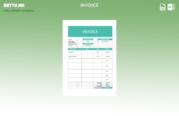 Шаблон за фактура за деловна услуга во модерен стил